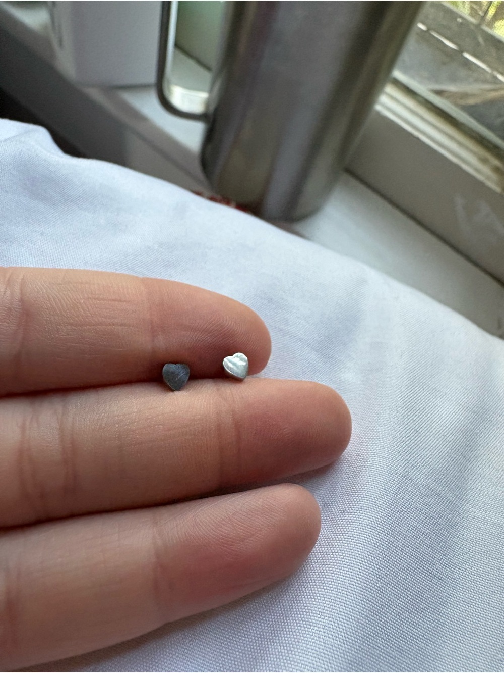 Silver Heart Stud Earrings